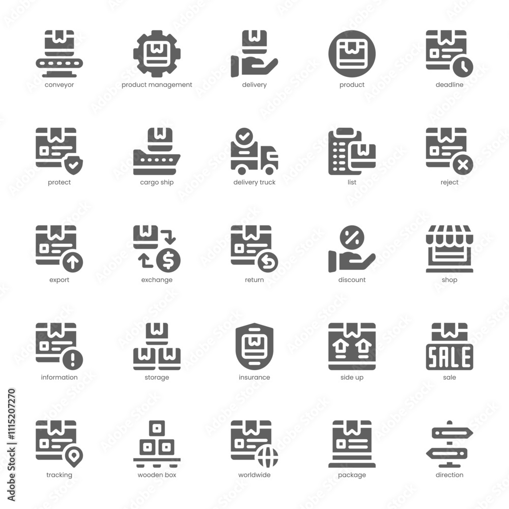 Product Delivery icon pack for your website, mobile, presentation, and logo design. Product Delivery icon glyph design. Vector graphics illustration and editable stroke. Product Delivery icon pack for your website, mobile, presentation, and logo design. Product Delivery icon glyph design. Vector graphics illustration and editable stroke.
