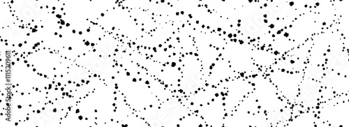 Seamless splashed dots background. Distressed sprinkled paint drops texture. Black grunge speckles grain wallpaper. Spatter watercolor repeated backdrop. Splattered dribbled particles print. Vector