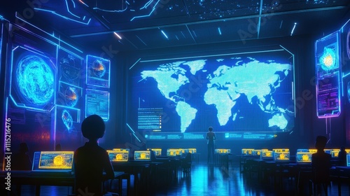 Wallpaper Mural Global Network Security Operations Center Analysts At Work Torontodigital.ca