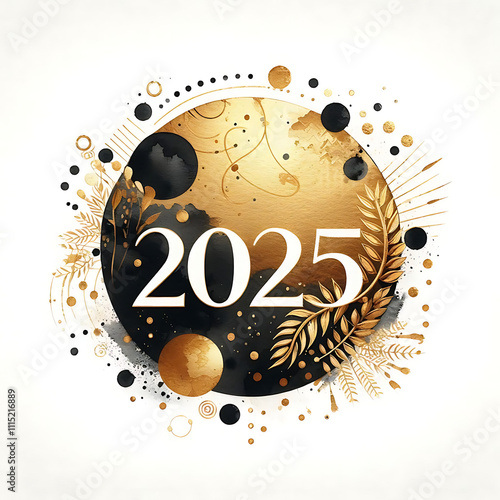2025 design luxury golden color. Happy new year luxury design.
