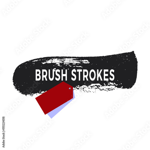 Decorative black modern grunge brush stroke design vector art illustration on white background.
