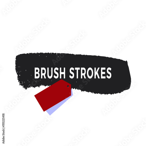 Decorative black modern grunge brush stroke design vector art illustration on white background.
