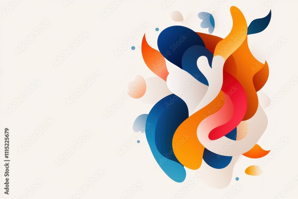 Naklejka premium Vibrant Dynamic Design Featuring Koi Fish with Abstract Elements