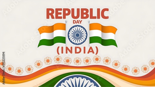 Indian Republic Day Celebration Festive Design photo