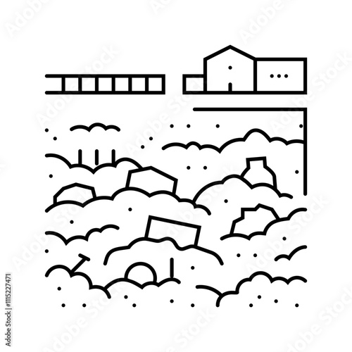 landfill waste sorting line icon vector. landfill waste sorting sign. isolated contour symbol black illustration