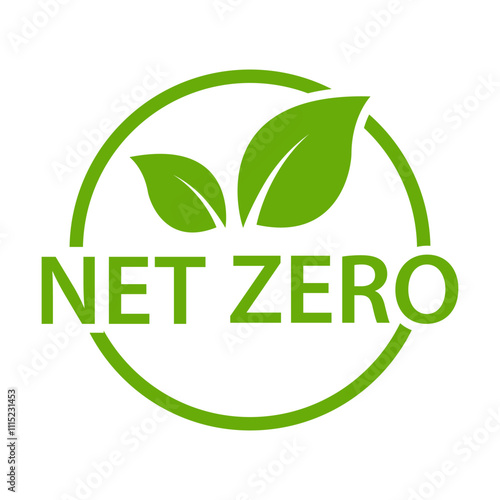 net zero carbon footprint icon vector emissions free no atmosphere pollution CO2 neutral stamp for graphic design, logo, website, social media, mobile app, UI
