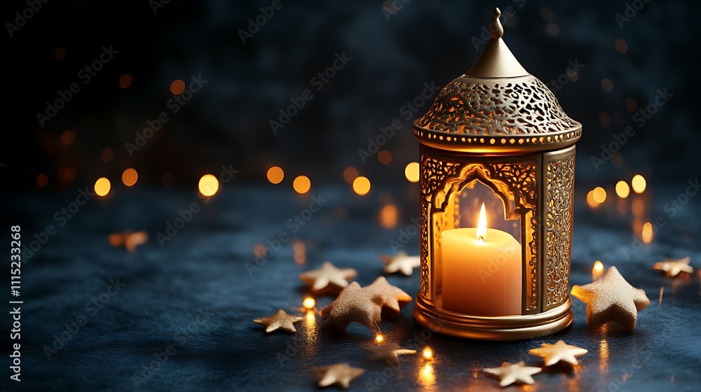 Golden Lantern Candlelight Festive Star Decor Golden Lantern Candlelight Festive Star Decor