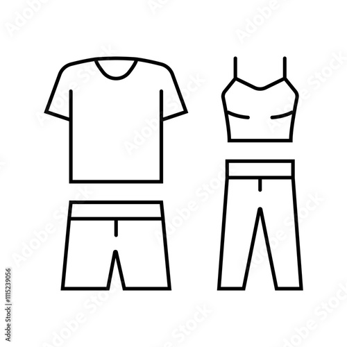 activewear clothing line icon vector. activewear clothing sign. isolated contour symbol black illustration