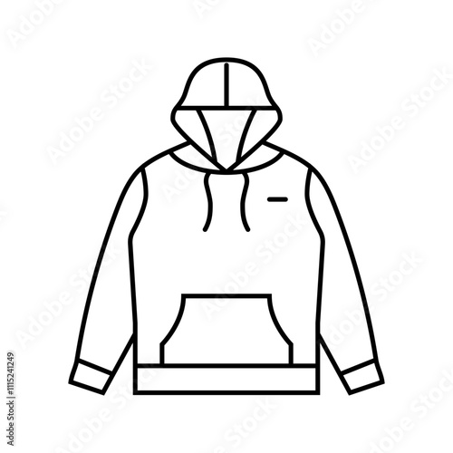 hoodies clothing line icon vector. hoodies clothing sign. isolated contour symbol black illustration