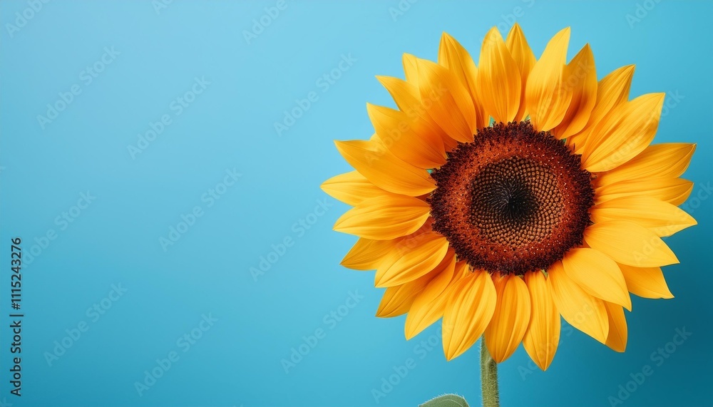 Fototapeta premium sunflower on blue background