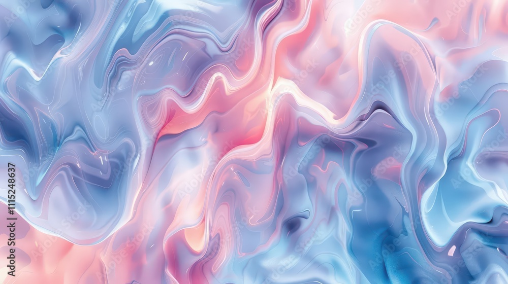 Obraz premium Ethereal Watercolors: A Stunning Mix of Azure and Magenta Dyes. Nature-inspired Artistic Flair