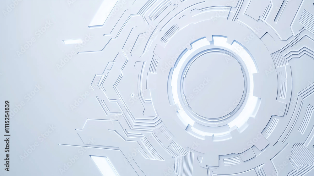 Obraz premium Abstract Technology Background with Circuitry and Glowing Core