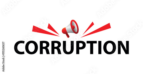 corruption sign on white background