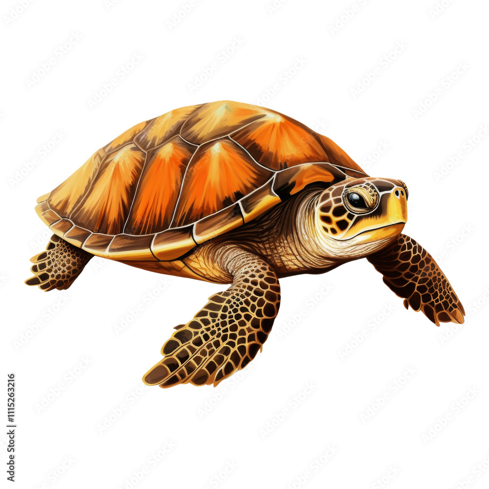 Fototapeta premium color turtle isolated on white