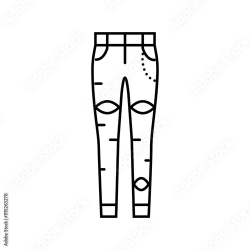 skinny jeans emo line icon vector. skinny jeans emo sign. isolated contour symbol black illustration