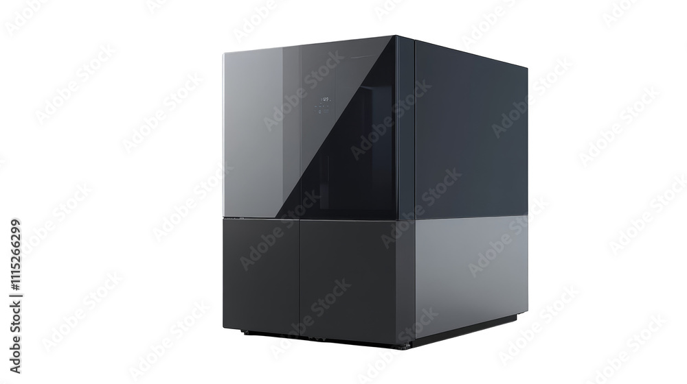 Fototapeta premium A striking black and white computer case for modern tech enthusiasts