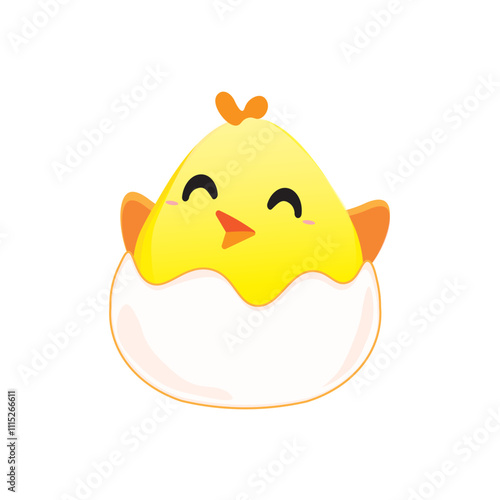 vector cute yellow chick