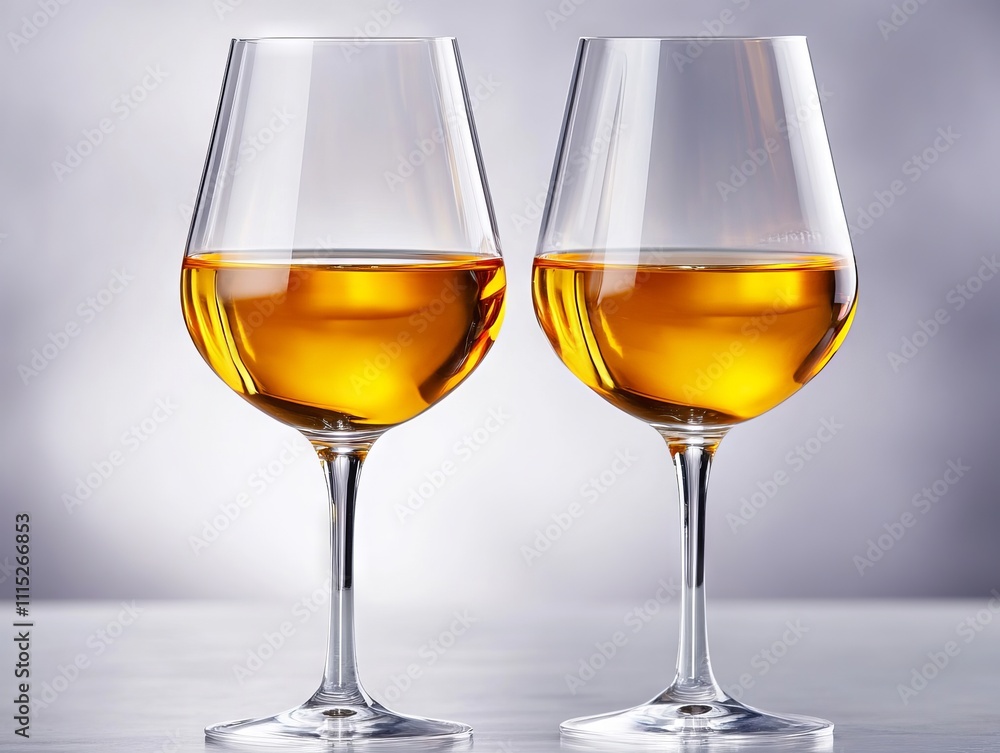 Two glasses of white wine sitting next to each other on a table Two glasses of white wine sitting next to each other on a table