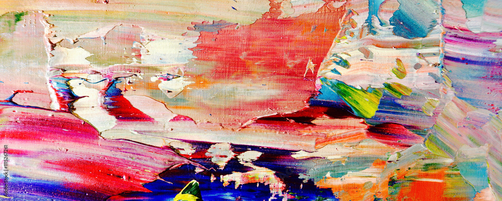 Fototapeta premium Abstract art background . Hand painting artwork on canvas .