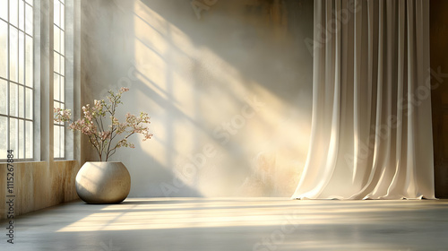 Sunlit Room with Blooming B...