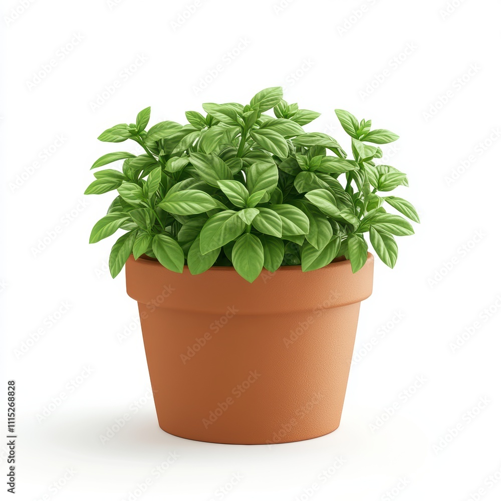 A cluster of herb plants growing in a small pot, isolated on white background, representing natural flavors and home gardening, ideal for recipe visuals, kitchen decor, plant shop promotions A cluster of herb plants growing in a small pot, isolated on white background, representing natural flavors and home gardening, ideal for recipe visuals, kitchen decor, plant shop promotions
