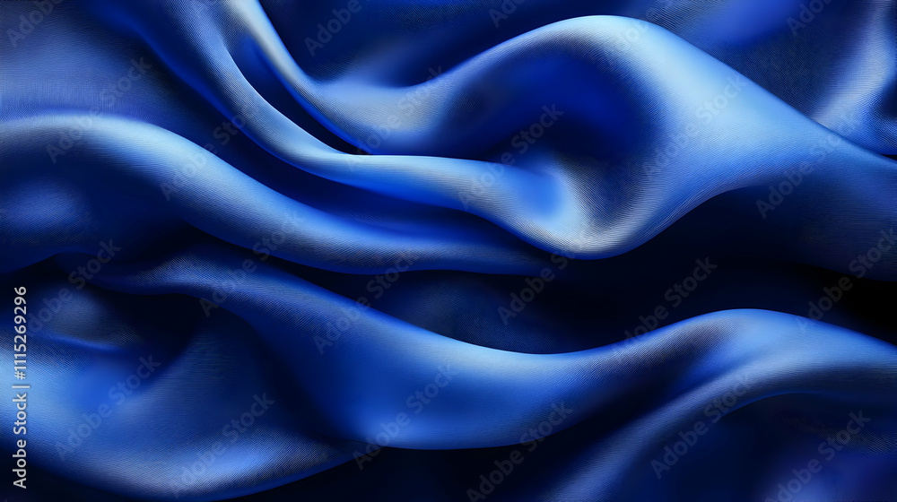Obraz premium Abstract Blue Satin Fabric Background