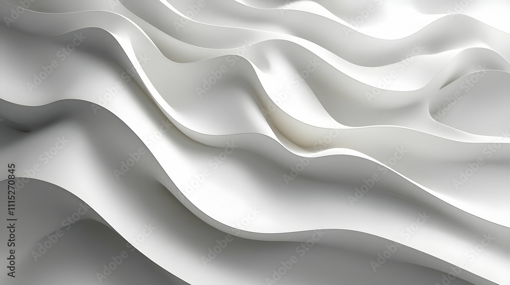 Fototapeta premium White Abstract 3D Wave Background