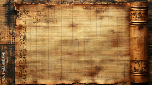 Ancient Papyrus Scroll: Unv...