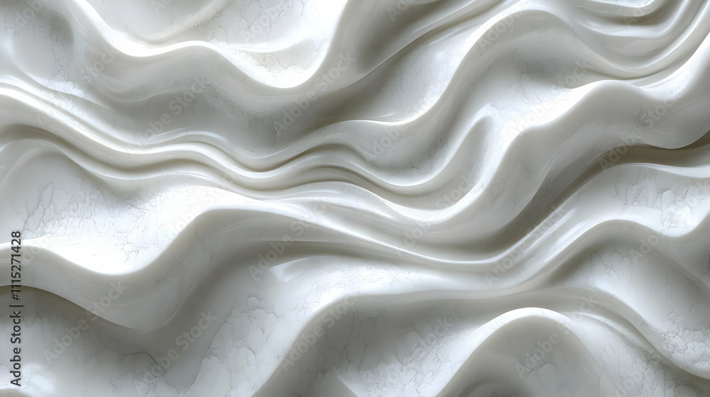 Fototapeta premium White Abstract 3D Wavy Background