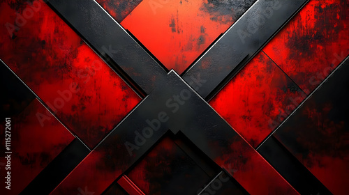 Red & Black Abstract Geomet...