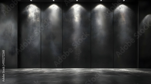 Dark Metal Wall, Spotlights...