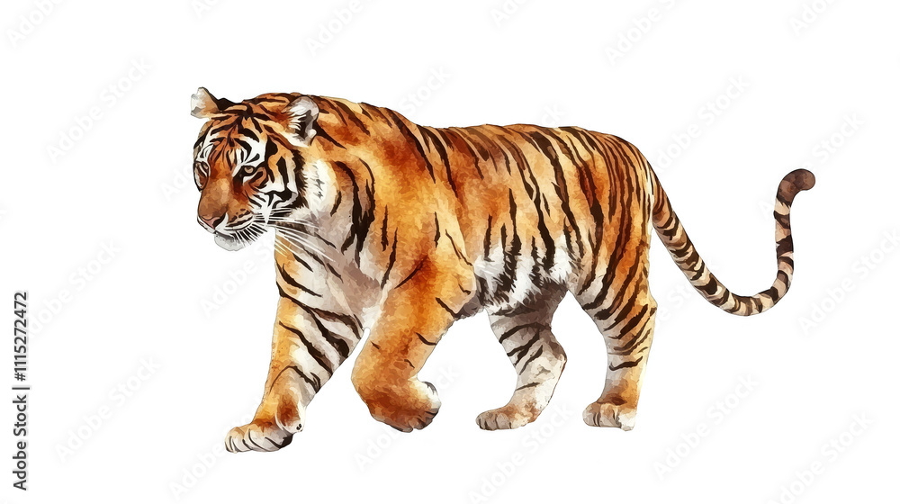 Obraz premium Striking tiger on plaid, a majestic portrait of wildlife against vibrant backdrop
