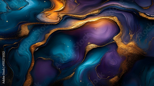 Fluid Art: Swirling Teal, P...