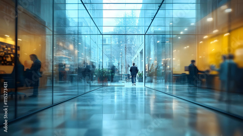 Glass Corridor Cityscape - ...