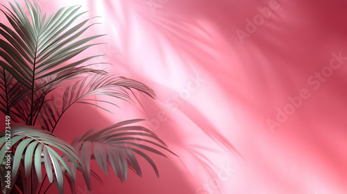 Palm Leaves Cast Shadows on...