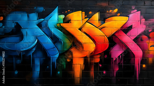 Vibrant Graffiti Art on Bri...