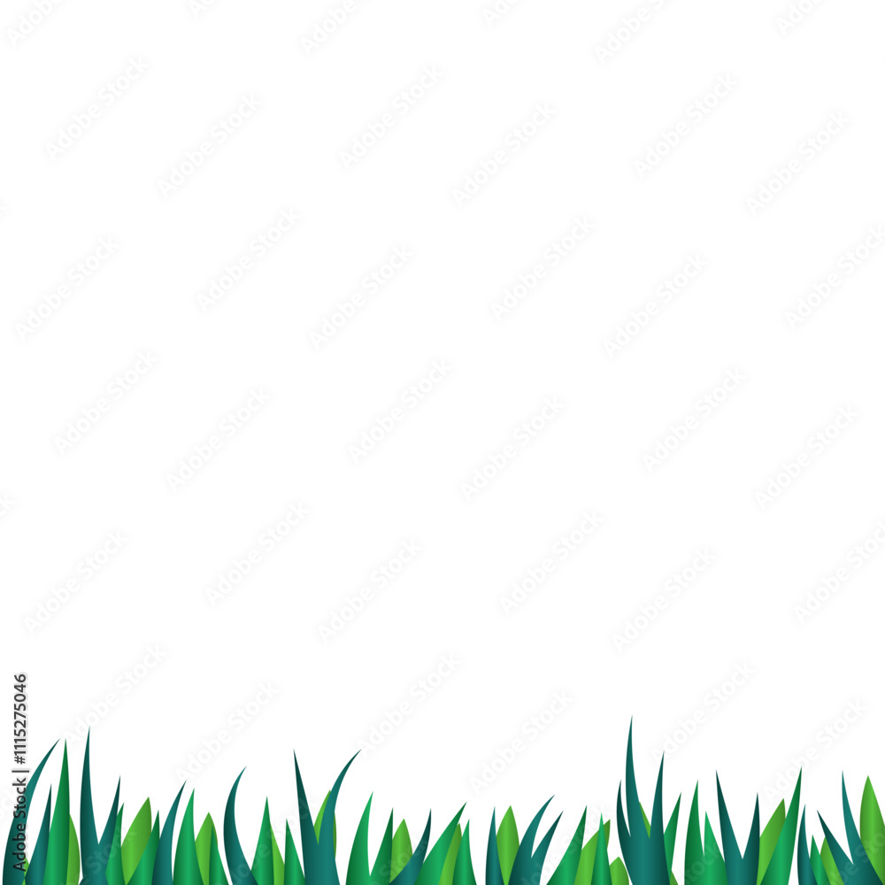 Fototapeta premium Green Grass Landscape Illustration