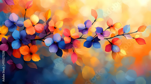 Vibrant Floral Branch Paint...