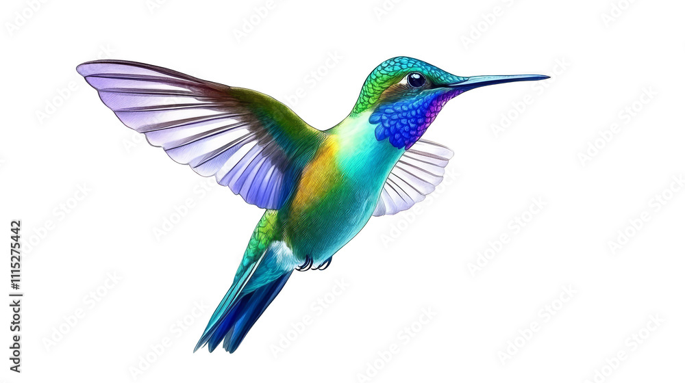 Fototapeta premium Vibrant bird in flight, a colorful display against checkered backdrop
