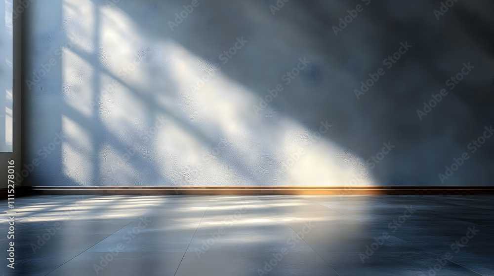 Sunlight Streams Through Window onto Room's Floor and Wall Sunlight Streams Through Window onto Room's Floor and Wall