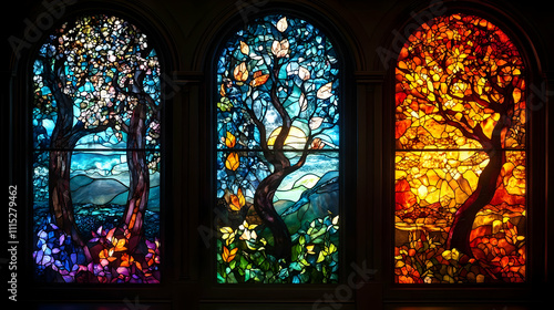 Stained Glass Trees: Season...