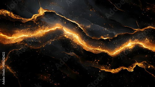 Golden Veins Abstract Backg...