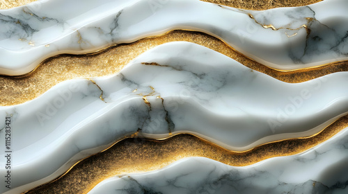 Elegant White Marble Waves ...