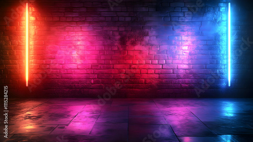 Neon Lights Illuminate Bric...