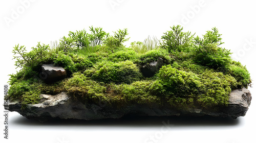 Green Mossy Rock Illustration