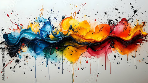 Vibrant Hues Dance: Abstrac...