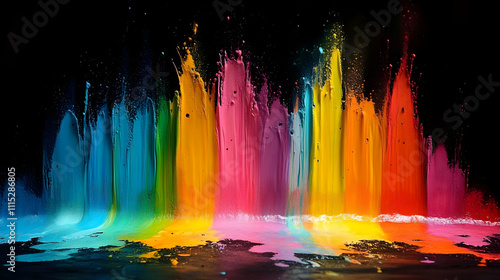 Vibrant Rainbow Paint Explo...