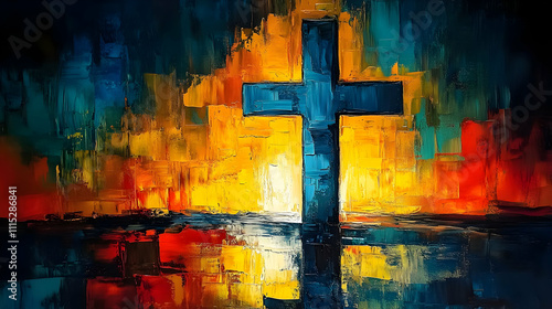 Sunset Cross Abstract Painting