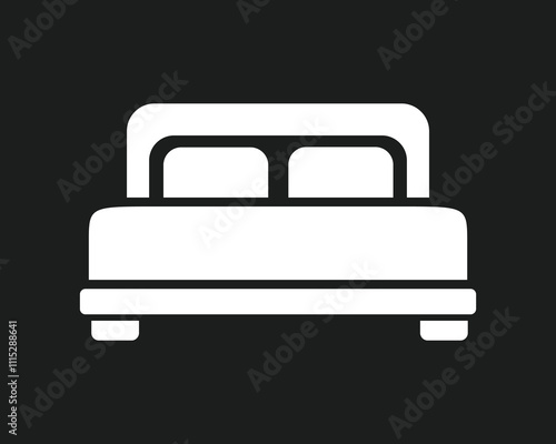 Double bed vector icon