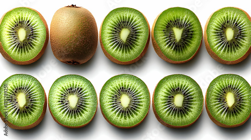 Kiwi Fruit Pattern - Illust...